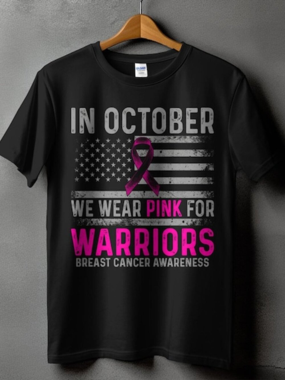 In October We Wear Pink Shirt Breast Cancer Awareness Warrior Tee